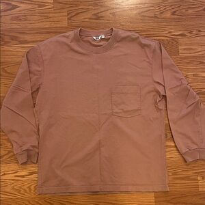 Uniqlo Men’s Long Sleeve Pocket Tee - Mauve/Dusty Rose